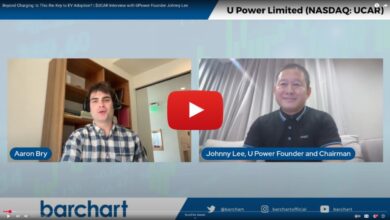 Screenshot of the YouTube interview between U Power founder and Barchart.