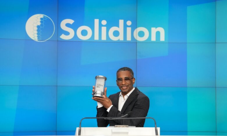 Solidion Technology CEO Jaymes Winters accepting an award.