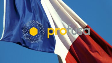 Profusa logo with the flag of France in background.